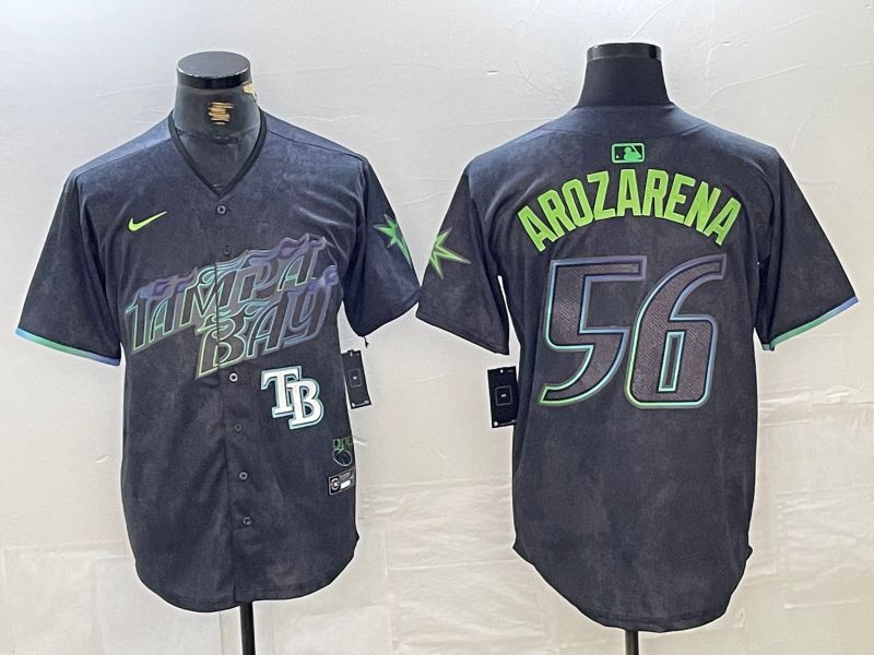 Men Tampa Bay Rays #56 Randy Arozarena Nike MLB Limited City Connect Black 2024 Jersey style 4->denver nuggets->NBA Jersey